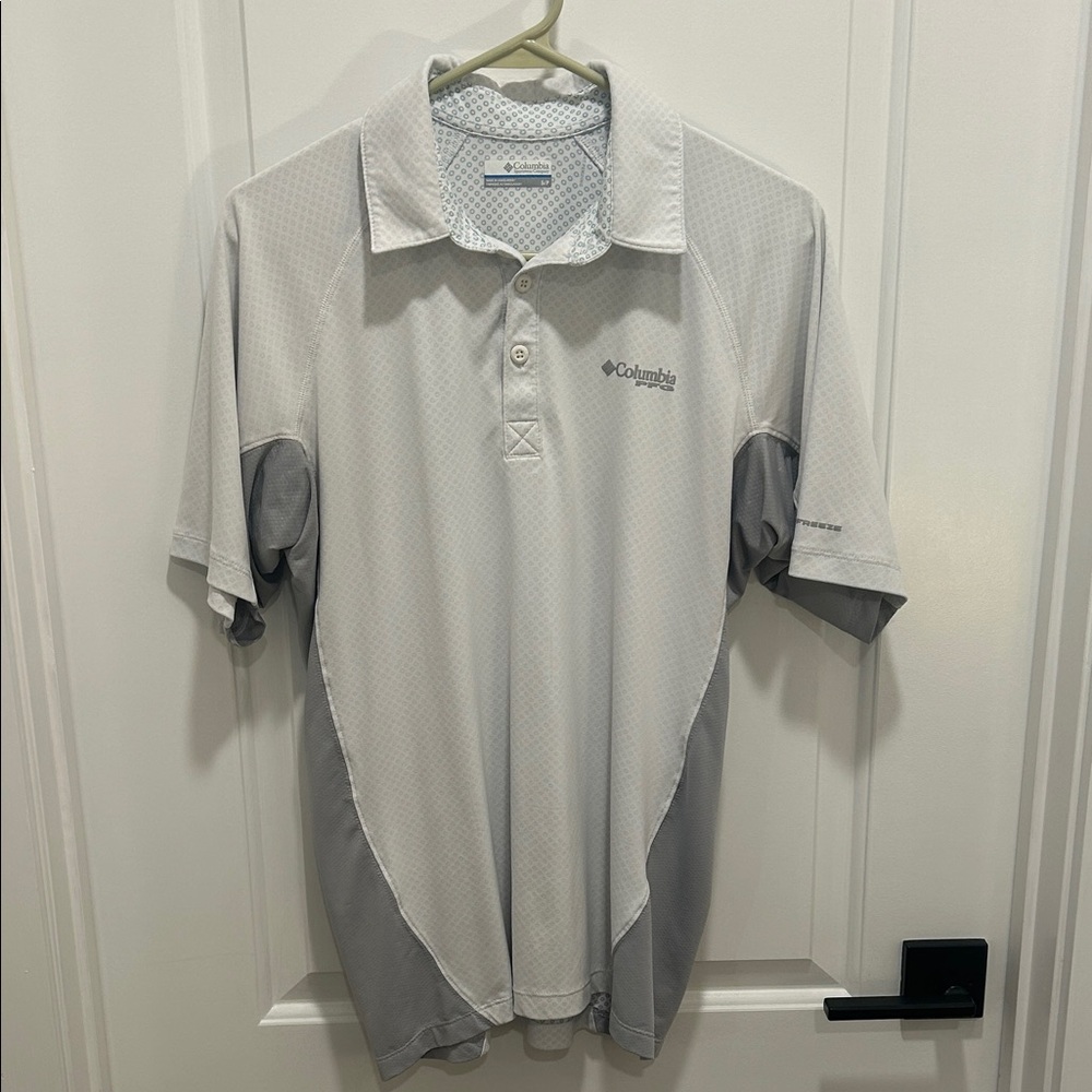 Columbia Men's White and Gray Polo Shirt
